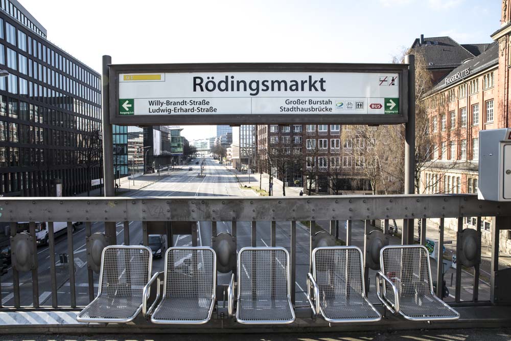 Hamburg, 28-03-2020.Rodingsmarkt U-3 StationPhoto by Antonino Condorelli